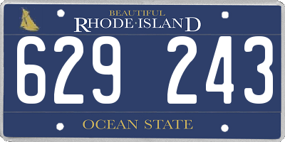 RI license plate 629243