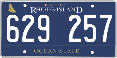 RI license plate 629257