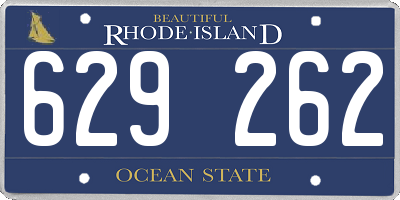 RI license plate 629262