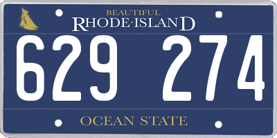 RI license plate 629274