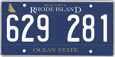 RI license plate 629281