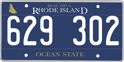 RI license plate 629302