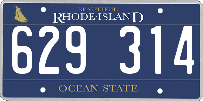 RI license plate 629314