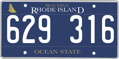 RI license plate 629316
