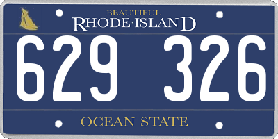 RI license plate 629326