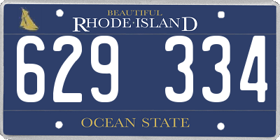 RI license plate 629334