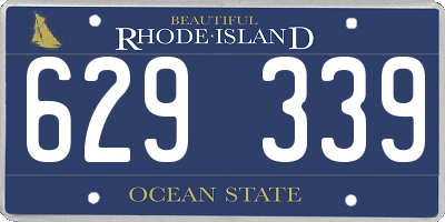 RI license plate 629339