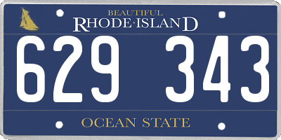 RI license plate 629343