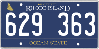 RI license plate 629363