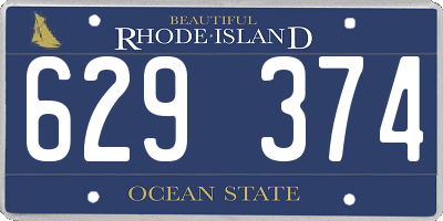 RI license plate 629374
