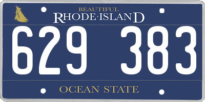 RI license plate 629383