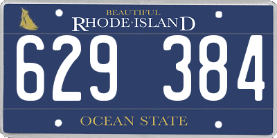 RI license plate 629384
