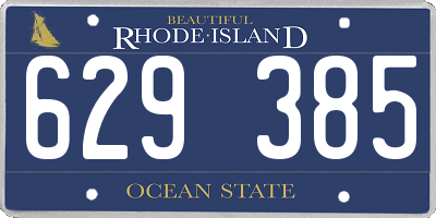 RI license plate 629385