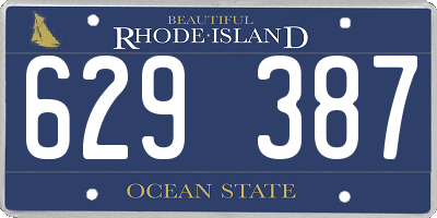 RI license plate 629387