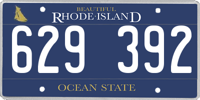 RI license plate 629392