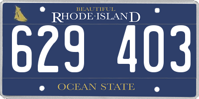RI license plate 629403
