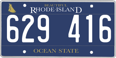 RI license plate 629416