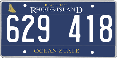RI license plate 629418