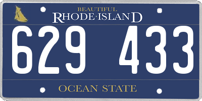 RI license plate 629433