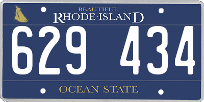 RI license plate 629434