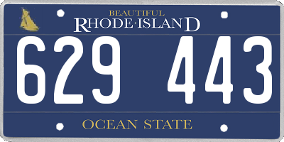 RI license plate 629443