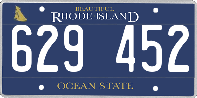 RI license plate 629452