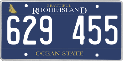 RI license plate 629455