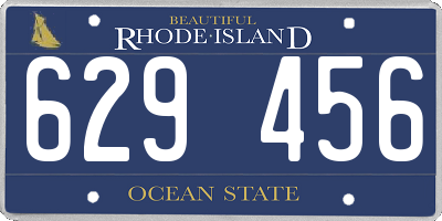 RI license plate 629456