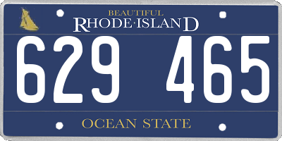 RI license plate 629465