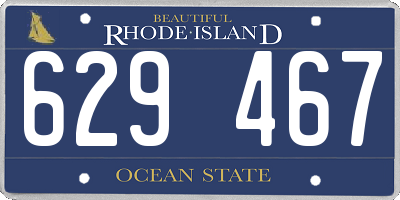 RI license plate 629467
