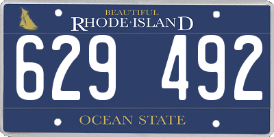 RI license plate 629492