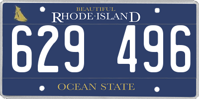 RI license plate 629496