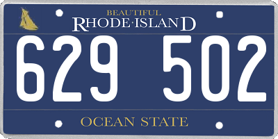 RI license plate 629502