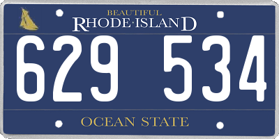 RI license plate 629534