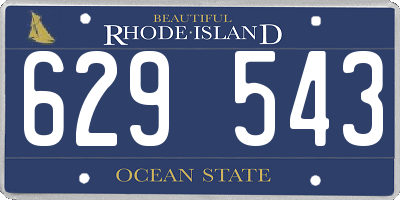 RI license plate 629543