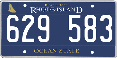 RI license plate 629583
