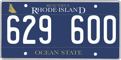 RI license plate 629600