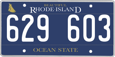 RI license plate 629603