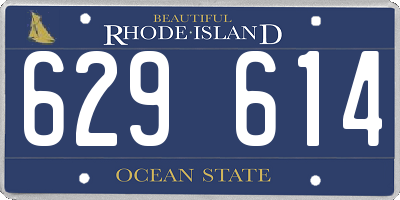 RI license plate 629614