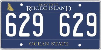 RI license plate 629629