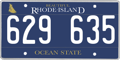 RI license plate 629635