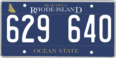 RI license plate 629640