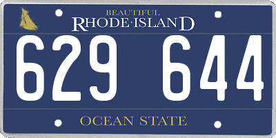 RI license plate 629644
