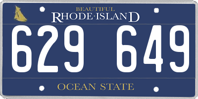 RI license plate 629649