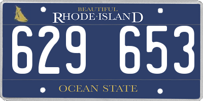 RI license plate 629653