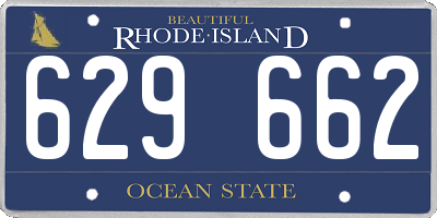 RI license plate 629662