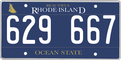 RI license plate 629667