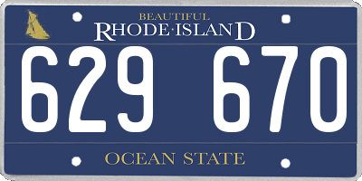 RI license plate 629670