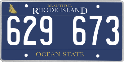 RI license plate 629673