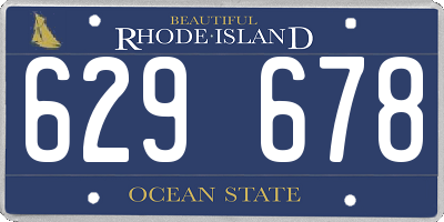 RI license plate 629678